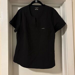 Jaanuu Classic Black Short Sleeve Scrub Top